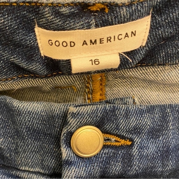 Good American 16 Jeans Skinny High Rise Fray Step Hems Women’s Stretch - Picture 7 of 11
